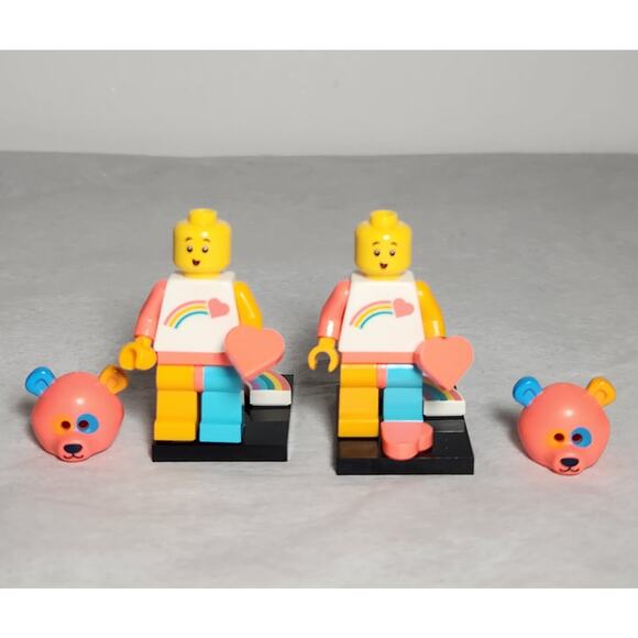 Lego Rainbow Love Bear Costume Minifigure Lot Of 2 With Accessories Pre-owned - Picture 2 of 3